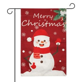 Christmas Garden Flag, 11.8 x 17.8 Inch Snowman Yard Flag Double Sided Winter Merry Christmas Garden Banner for Outside Winter Holiday House Yard Xmas Decorations