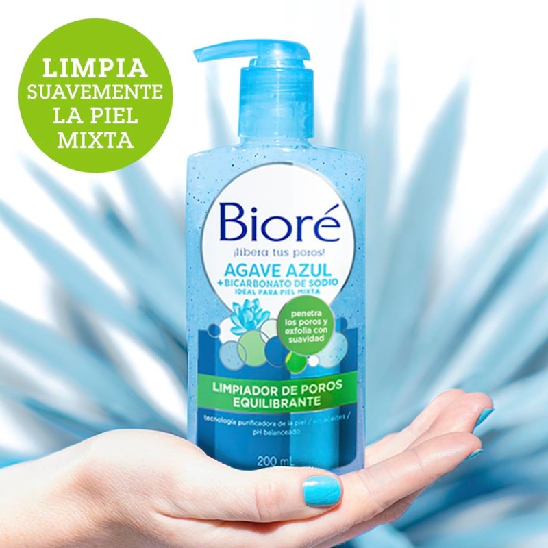 Bioré Limpiador de Poros con Bicarbonato de Sodio, 200 ml