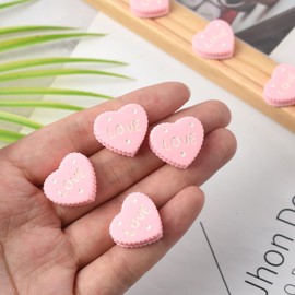 Luckforest Fake Cookies, 30 Pcs Mini Simulate Heart Biscuits Artificial Realistic Dessert Cookies for Home Decor Shop Display Photography Props
