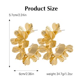 TTPSRY Earrings for Women Exaggerating Petal Earrings Boho Earrings Hypoallergenic Stud Earrings Tassel Flower Earrings Fashion Jewellery Earrings, Alloys