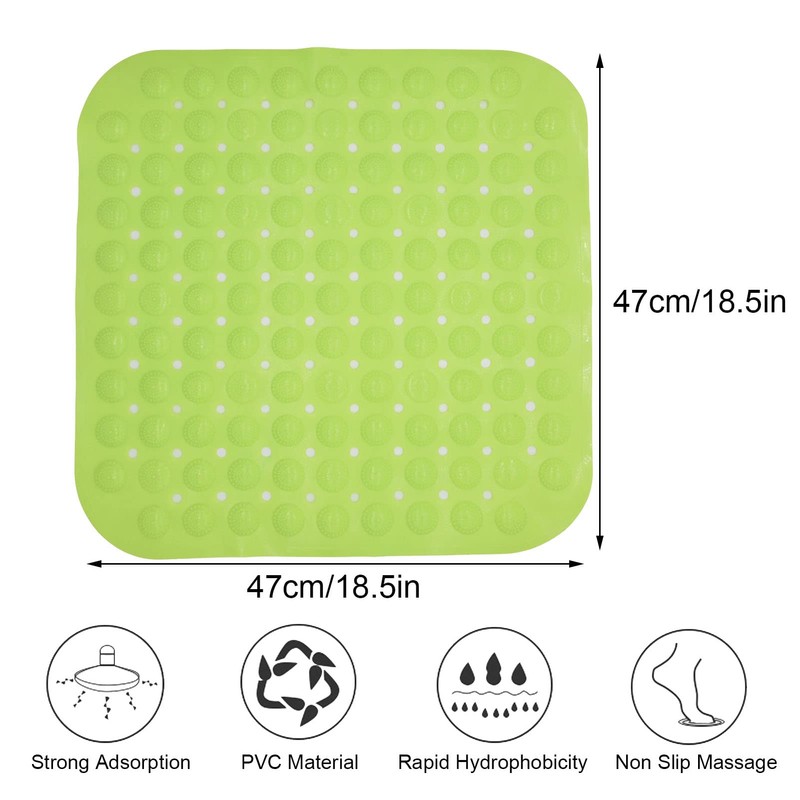 Cresitch Shower Mat, Non-Slip Shower Mat, 47 x 47 cm,