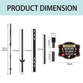 1 Pcs Beware of Dog Sign with 4 Ft Stake, 10"x8" Funny Metal Video Surveillance No Trespassing Sign Fade Resistant Waterproof Easy to Install for Outdoor Fence Yard Farmhouse Porch Office Lawn