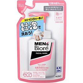 [Set of 3] Men's Biore Foaming Facial Cleanser, Deep Moist, Refill, 4.6 fl oz (130 ml)