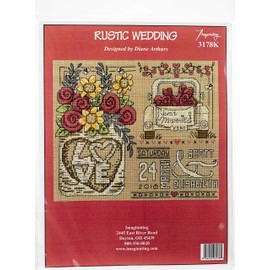 M R Technologies Imaginating Counted Cross Stitch Kit 9inX7.5in-Rustic Wedding (14 Count) Fabric
