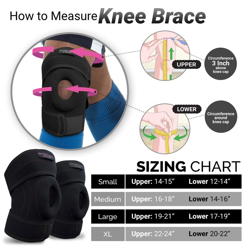 Physix Gear Knee Brace for Men & Women - Adjustable