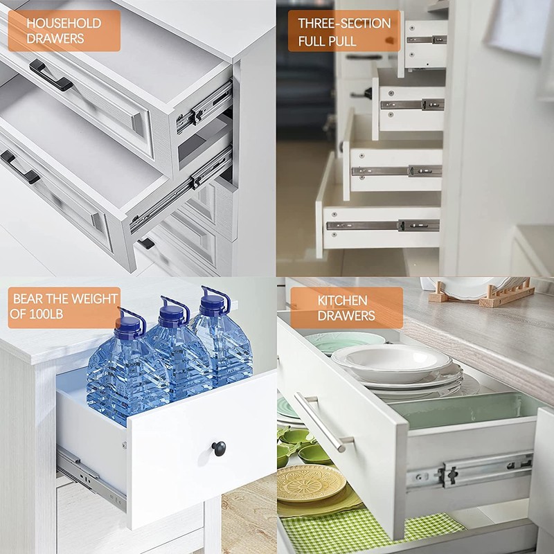 Soft Close Drawer Slides,Drawer Slides 22 inch,6 Pairs Cabinet Drawer