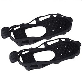 1 Pair of 24 Teeth Ice Snow Grips Grippers Anti-Slip Lite Duty Serious Walk Traction Cleats with Removable Straps (S(Men:4-6/Women:5-7))