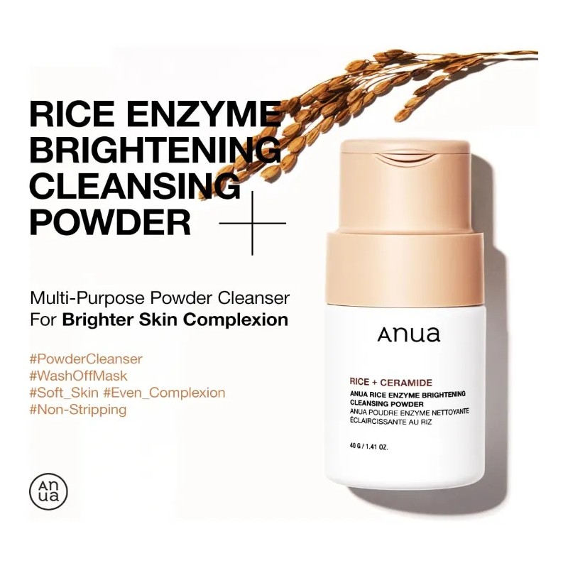 Anua Rice Enzyme Brightening Cleansing Powder 40g K Beauty Momento
