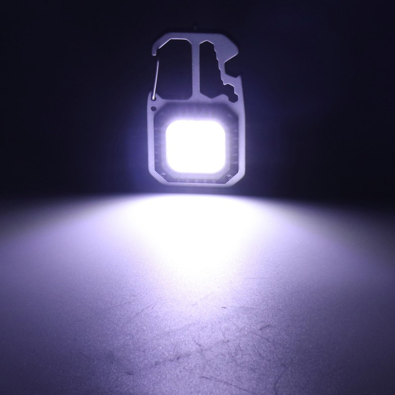 Keychain Work Light USB Charging Portable Pocket LED Flashlight Multifunctional