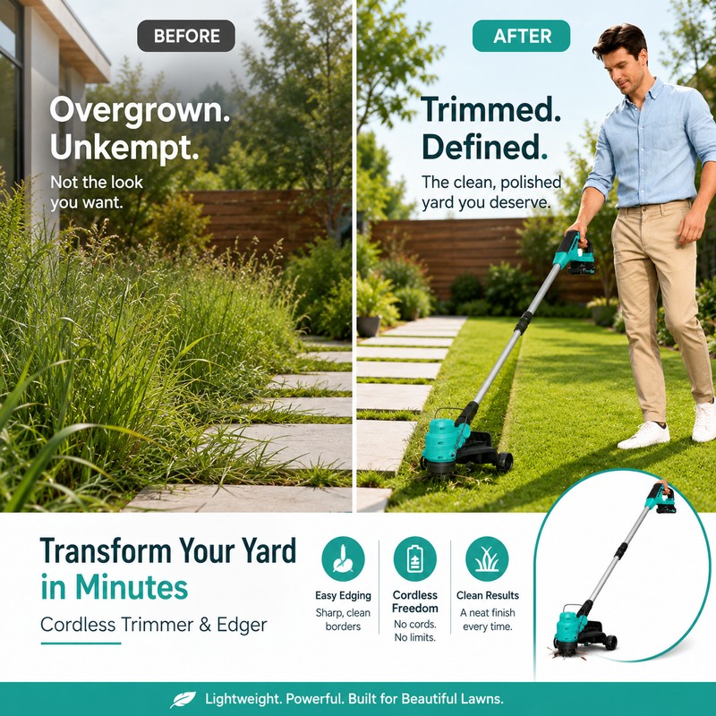 20V Cordless String Trimmer for Lawn Care – 12" Grass