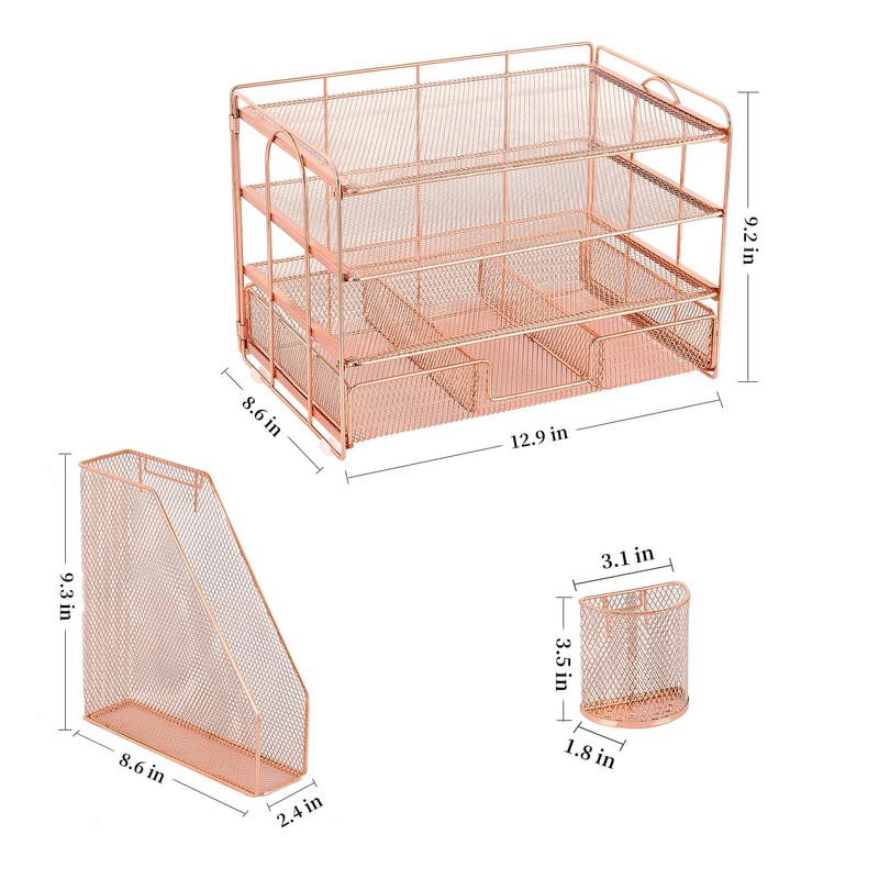 gianotter Desk Organizers and Accessories with File Holder, 4-Tier Desk