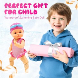 Pool Baby Doll | Waterproof Bath Baby Doll with Movable Joint - Toddler Travel Toys for Boy Girls Children Bath Travel Car Beach Sand Bathtub Family Time