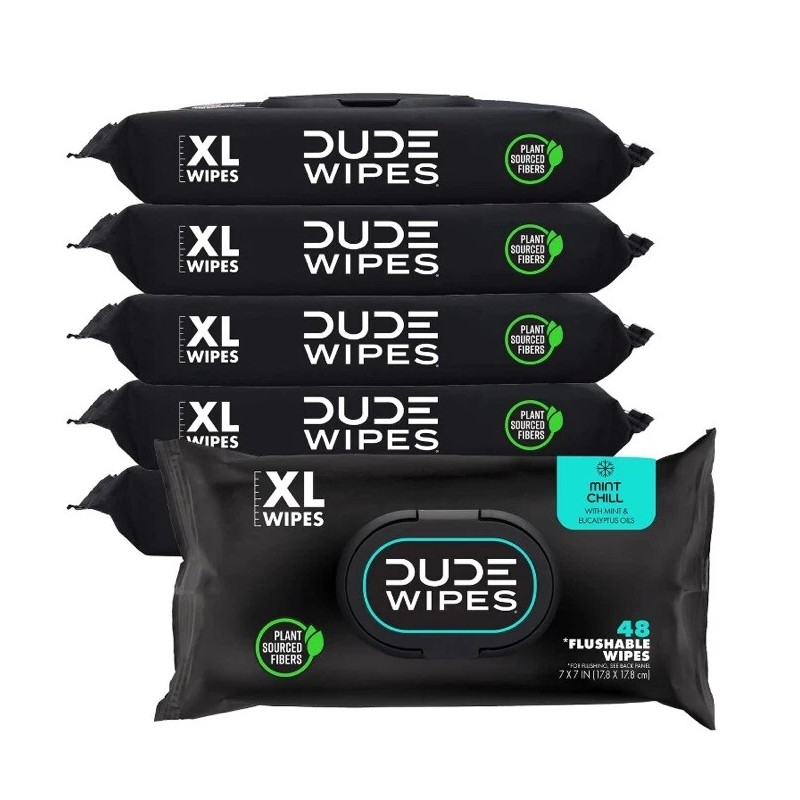 Wipes - Flushable Wipes - 6 Pack, 288 Wipes -