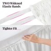 RIMELA White Bed Skirt Queen 15 Inch Drop Elastic Wrap