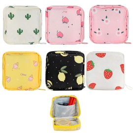 Ptenzor 6 Pcs Small Sanitary Napkin Storage Bags, Portable Period Pouches with Zipper, Reusable Makeup & Coin Purse, Ideal for Travel, School, and Everyday Use, Perfect for Women & Teen Girls