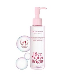 The Face Shop Rice Water Bright - Aceite Limpiador Facial con Agua de Arroz y Jojoba 150 ml | Skincare Coreano Iluminador | Desmaquillante Nutritivo, Limpieza Profunda sin Sensación Grasosa | Fórmula Vegana