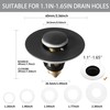 Fransiton Bathroom Sink Stopper, 1.1-1.77 Inch Basin Pop Up Black