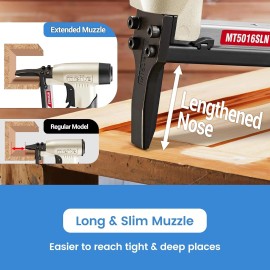 meite Pneumatic Upholstery Stapler with Long Nose Fine Wire Stapler MT5016SLN