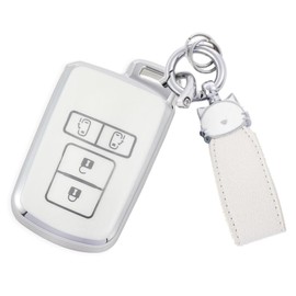 ZANEKO Noah 80 Series Voxy 80 Series Key Case Compatible Toyota Esquire Alphard Vellfire 30 Series Sienta Key Cover Cat (Silver White), silver white