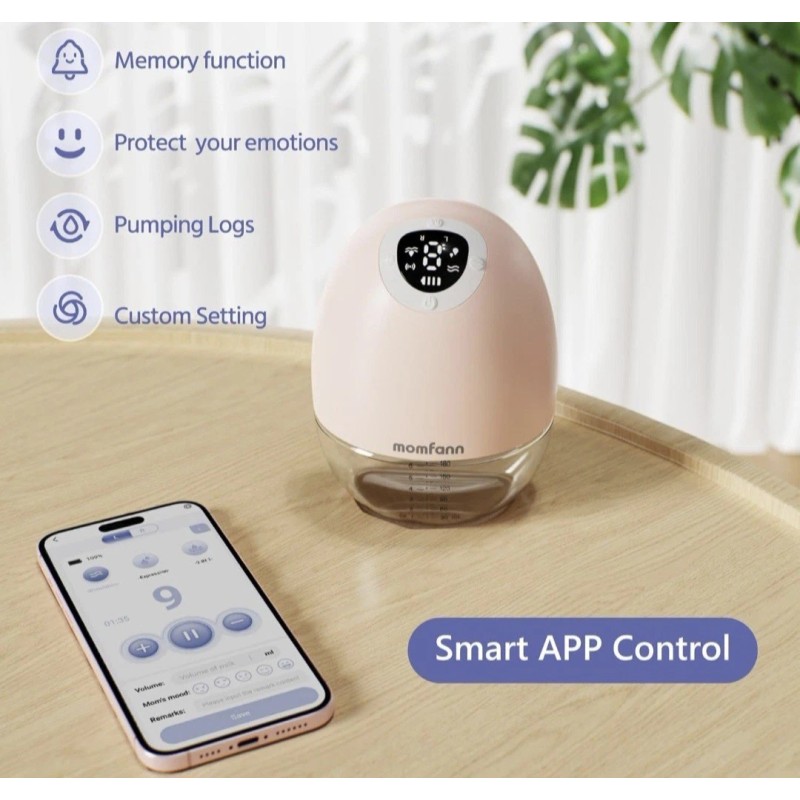 Momfann Electric Breast Pump Wearable Kit Hands-Free APP Control Portable