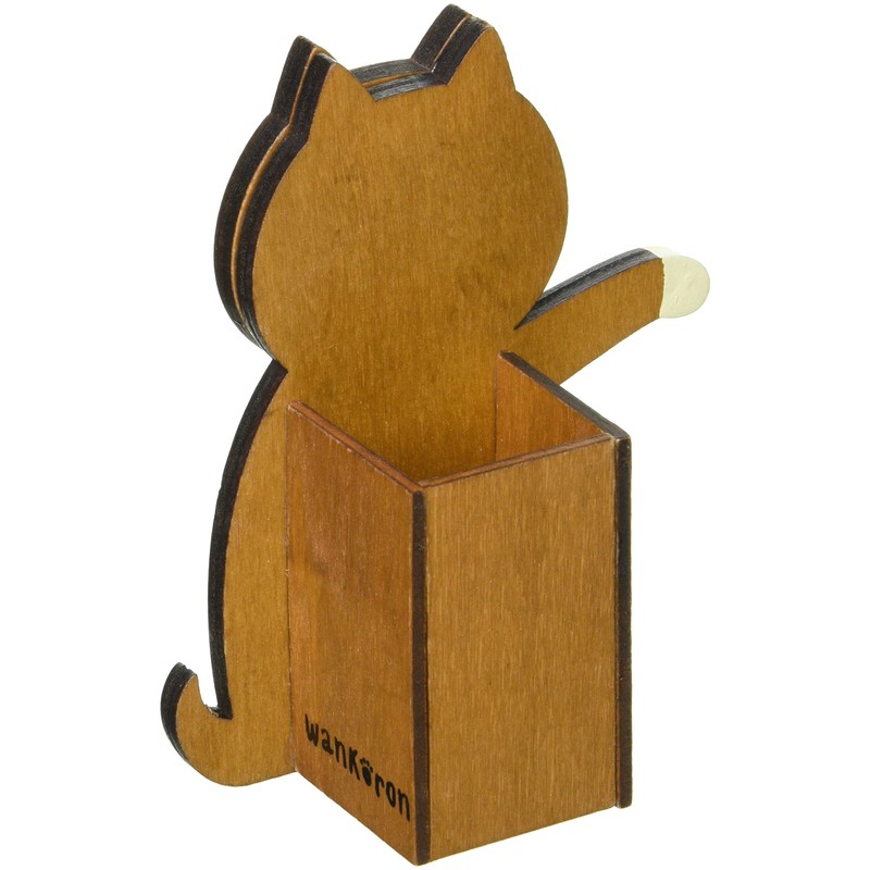 DECOLE WA-37376 Tachi Pen Stand, Brown, Approx. 3.7 x 1.9
