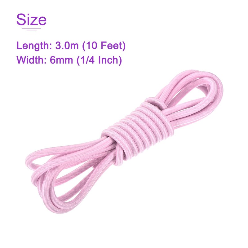 DMiotech 1/4 Inch Shock Cord, 10 Feet Pink Bungee Cord