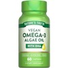 Suplemento vegano de omega 3 de Natures Truth  60 cápsulas blandas  Fórmula de aceite de algas con DHA  Suplemento sin OGM y sin gluten               