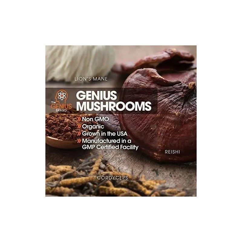 Suplemento Herbal Genius The Brand Melena de León 90 Cápsulas