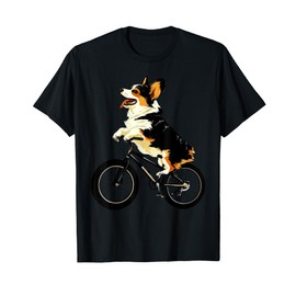 Corgi Dog Riding Bicycle Cycling Biking Dog On A Bicycle T-Shirt