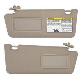 NHILES Left Driver & Right Passenger Side Sun Visors Compatible with Toyota Tacoma 2005-2015 Without Light #74320-04181-E1 74310-04081-E0 Beige
