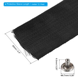 PATIKIL Winch Rope Protector 1m/3.28ft, Polyester Protective Sleeve with Buckle Universal for 6cm/2.36in Width Cable Line, Black