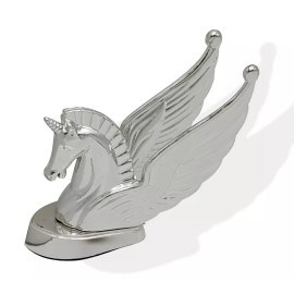 1clickautoacc 3D CHROME ABS UNICORN CAR TRUCK HOOD EMBLEM DECAL 5"