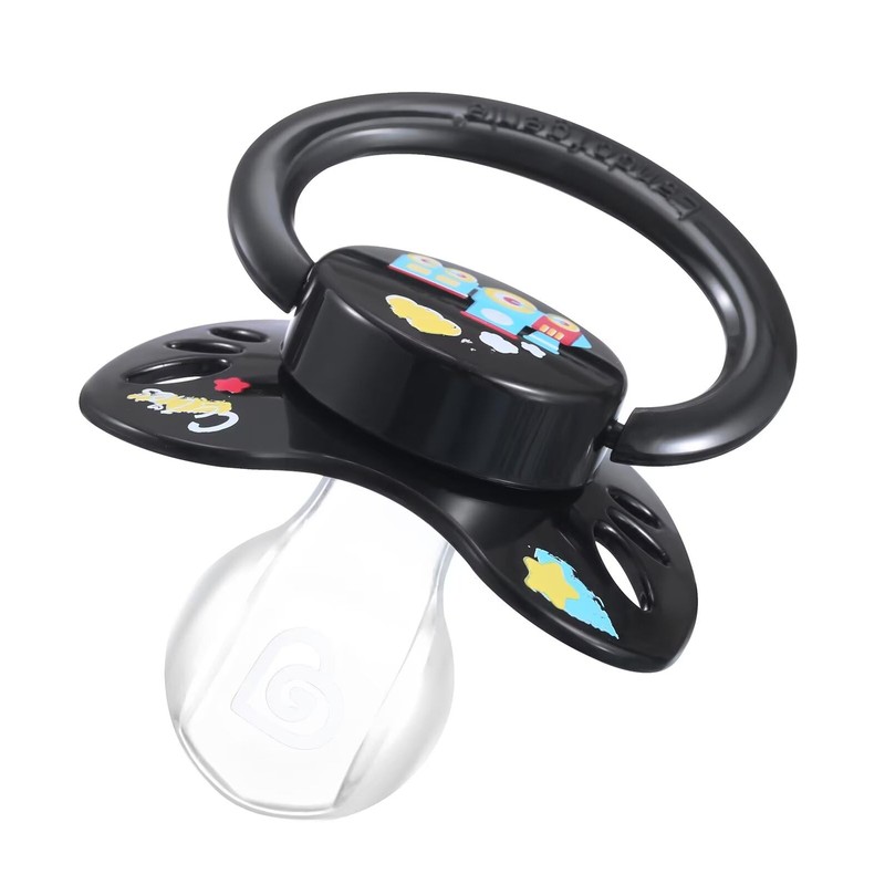 Landofgenie Adult Size Printed Dummy Large Teat Shield Dummy Black