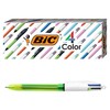 BIC 4-Color Fluo Ballpoint Pen, Medium/Bold Point (1.0/1.6 mm), Assorted