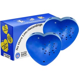 Teddy Bear Voice Recorder | 2 Pack - 30 Seconds  Voice Box for Stuffed Animal | Create Your own Recordable Gifts or Heartbeat Bear | Recording Safe Technology Heart Message Box (Blue) - Color: 2Pack - Bluee