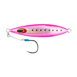 Nomad Design Back Slide Jig – Versatile Classic Teardrop Shape Shallow & Deep Water Fishing, BKK Assist Hooks The Gypsy 80g - 3oz - Pink Sardine