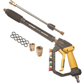 GDHXW High Power Washer Gun,Adjustable Pressure Washer Gun with Extension Wand,Quick Connection,with 5 Nozzle Tips, 2 Adapter,10 O-Rings 5000 PSI,Compatible with Most Pressure Washer