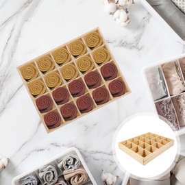 Ciieeo 20 Wooden Sock Organizer Wooden Storage Divider Box Wood Drawer Organizer for Home Craft Socks Panties Storage