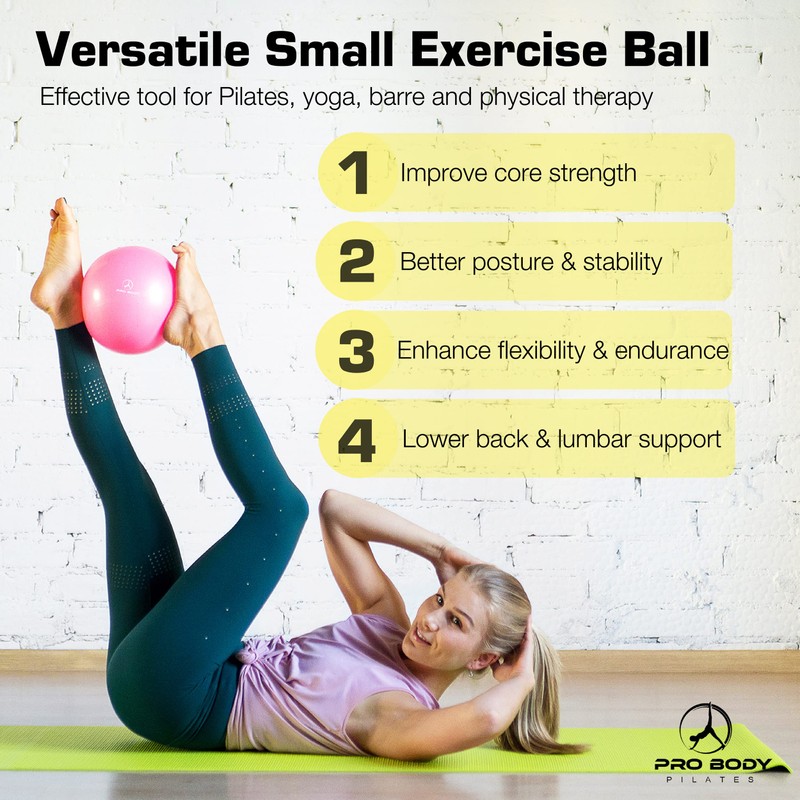 (Black) - Mini Exercise Ball with Pump - 23cm Bender