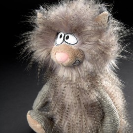 sigikid 39860 Kiez Monz BeastsTown Plush Toy for Children and Adults for Collecting, Gifting, Playing, Cuddling, Grey/Cat