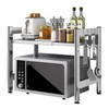 Virvia Extendable Microwave Oven Rack，Adjustable Microwave Stand Kitchen Counter Shelf