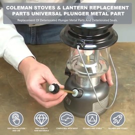Lantern Replacement Parts Universal Plunger Metal Part, 4-Inch Long Plunger Pump Repair Kit, 242J5201, Lantern, Stove Replacement Parts, Compatible with Coleman Camping Stoves & Dual Fuel Lanterns.