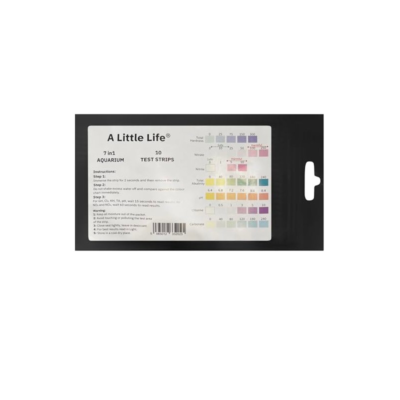 7 in1 Aquarium Test Strips, Fish Tank Tester Kit (10-200x