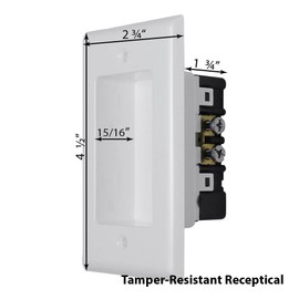 Construct Pro Single Gang Recessed Dual Power Tamper-Resistant Outlet (White)