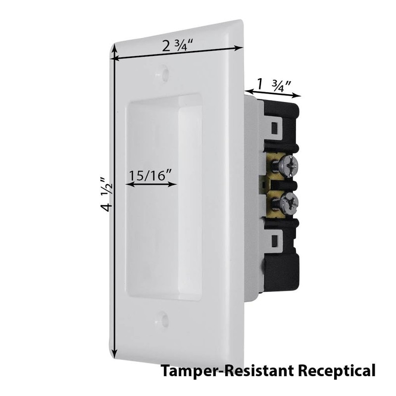 Construct Pro Single Gang Recessed Dual Power Tamper-Resistant Outlet (White)