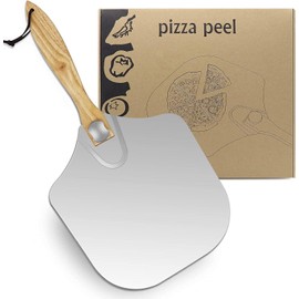 Innoteck Essentials 12-Inch Pizza Peel with Foldable Wooden Handle – Durable Aluminum Pizza Paddle for Baking, Pizza, Bread, Pastries & Grilling – Lightweight, Compact, Easy Storage