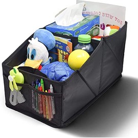 EcoNour Car Seat Organizer for Front, Back Seat & Trunk | Toy Caddy Passenger Seat Organizer | Travel Organizer for Kids with 8 Compartments for Baby Supplies, Books, Games, Car Cleaning Supplies