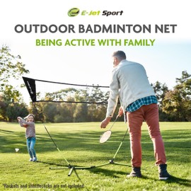 Badminton Net, Portable & Instant Setup (Tool Free Assembly) - Backyard Fun, Beach Park Picnic Outdoor Games