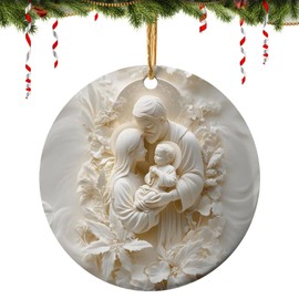 Christian Ornaments for Christmas Tree - Printed Catholic Christmas Ornament,4in Religious Holiday Ornament, Christmas Tree Decoration for Wall Window