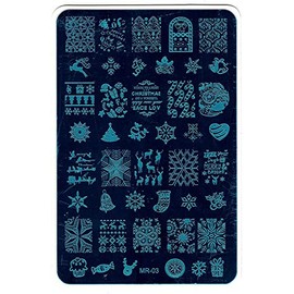 Christmas Pattern Manicure Nail Art Stainless Steel Stencils Image XL Stamping Plate (MR03)
